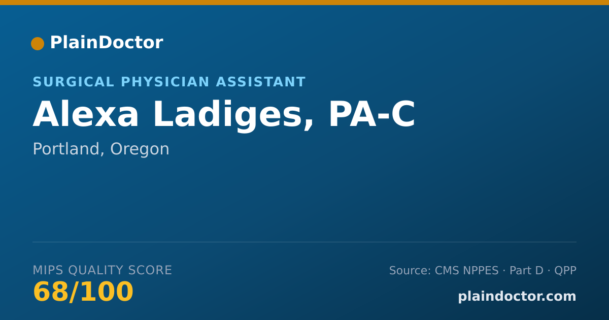Shareable card for Alexa Ladiges, PA-C - Surgical Physician Assistant, Portland, OR