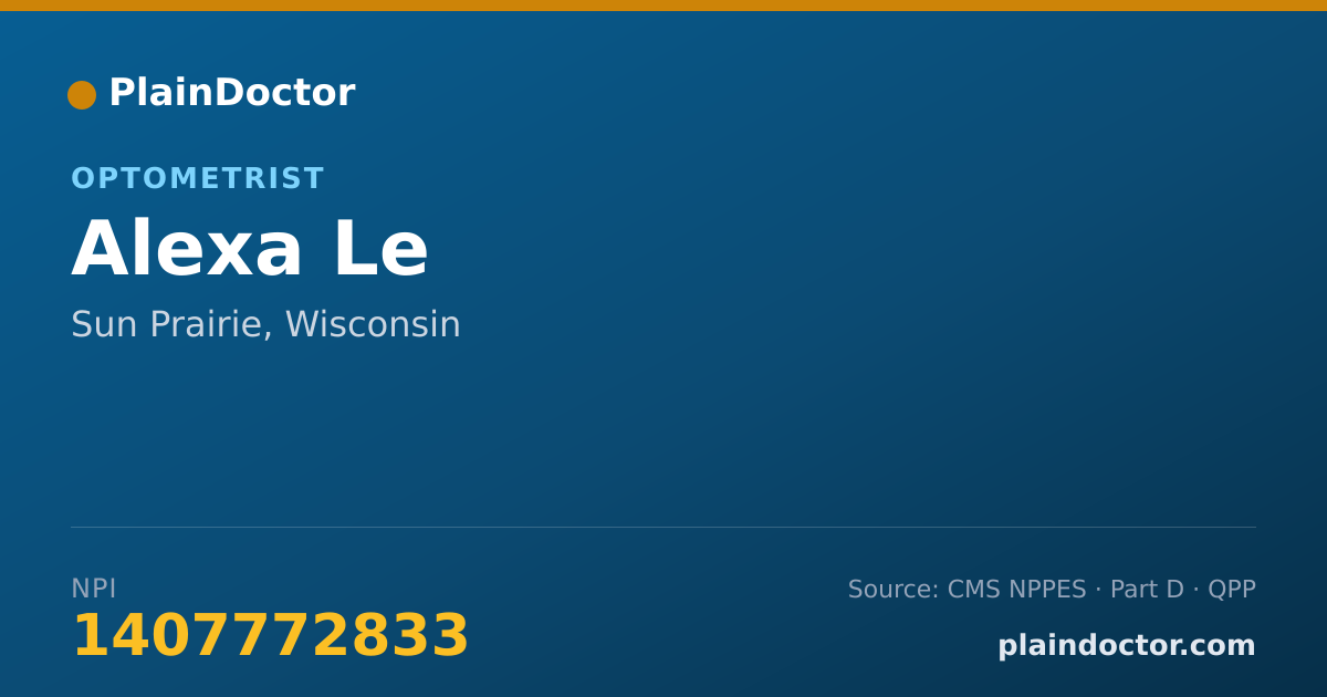 Shareable card for Alexa Le - Optometrist, Sun Prairie, WI