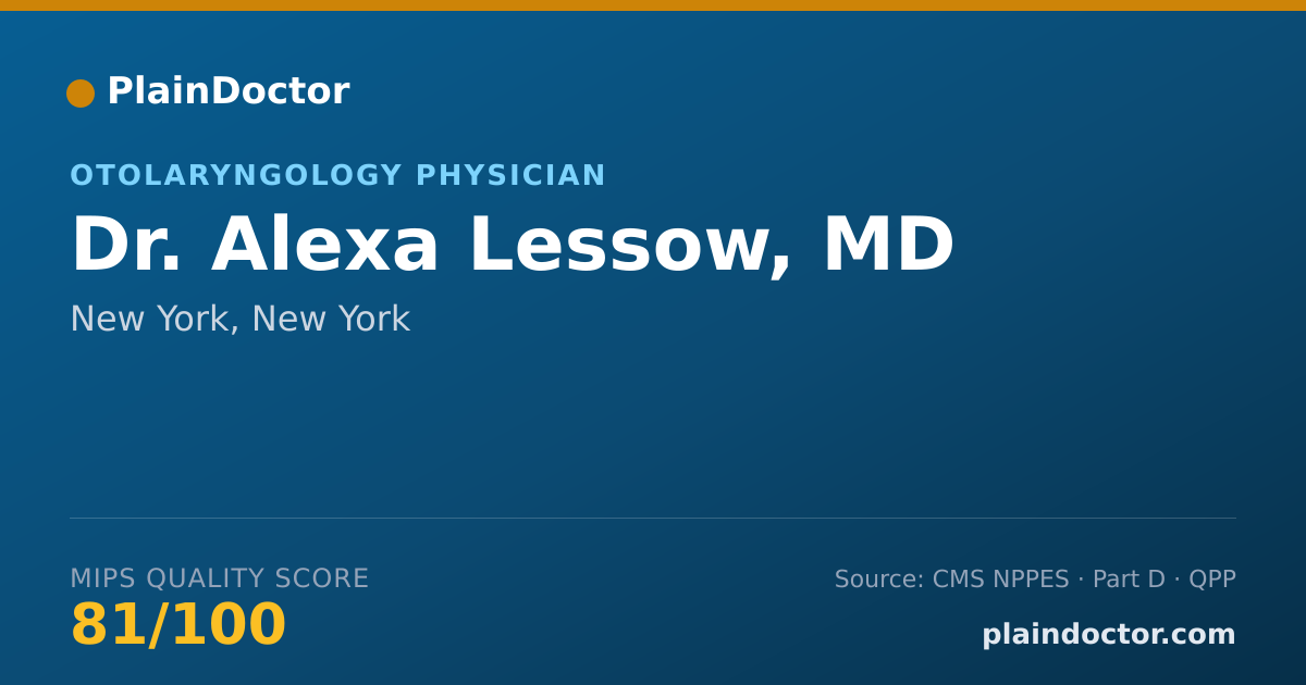 Shareable card for Alexa Lessow, MD - Otolaryngology Physician, New York, NY