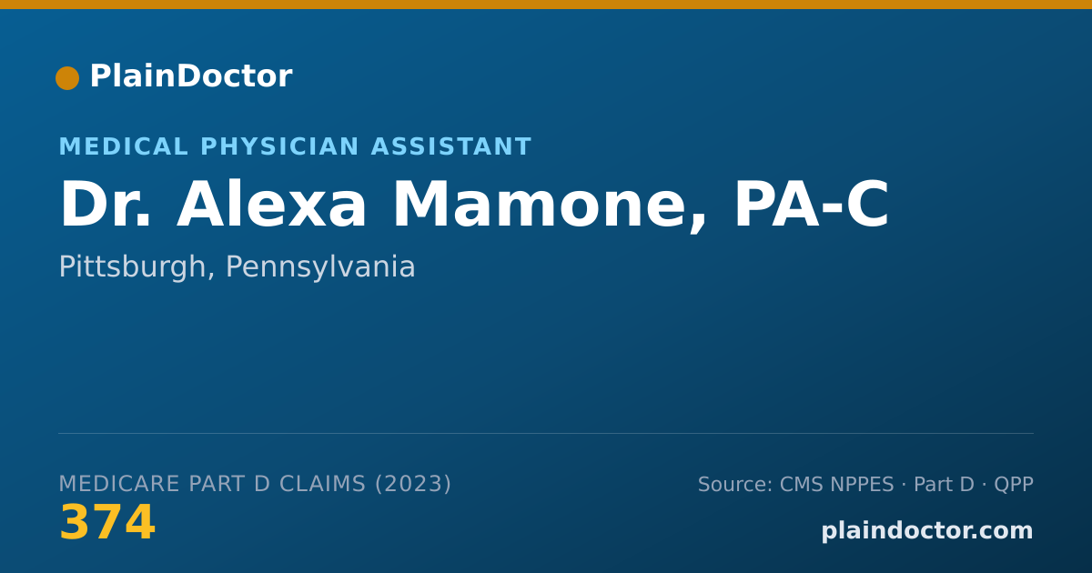 Shareable card for Alexa Mamone, PA-C - Medical Physician Assistant, Pittsburgh, PA