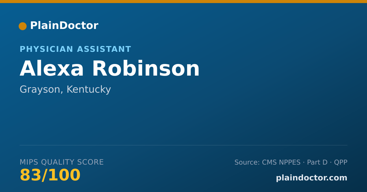 Shareable card for Alexa Robinson - Physician Assistant, Grayson, KY