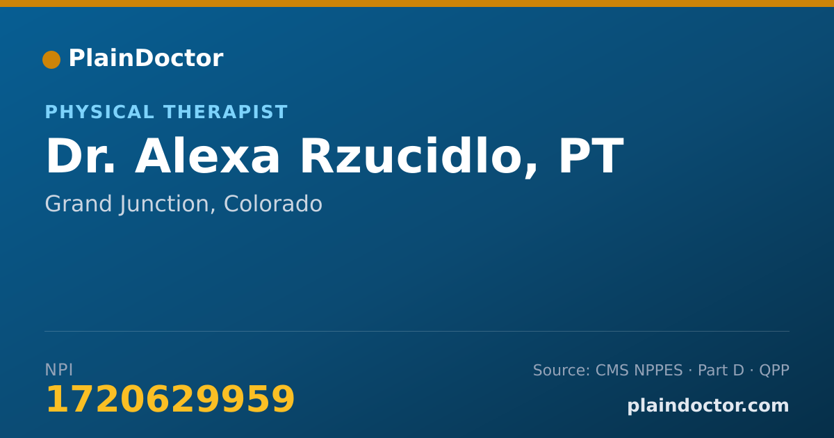 Shareable card for Alexa Rzucidlo, PT - Physical Therapist, Grand Junction, CO