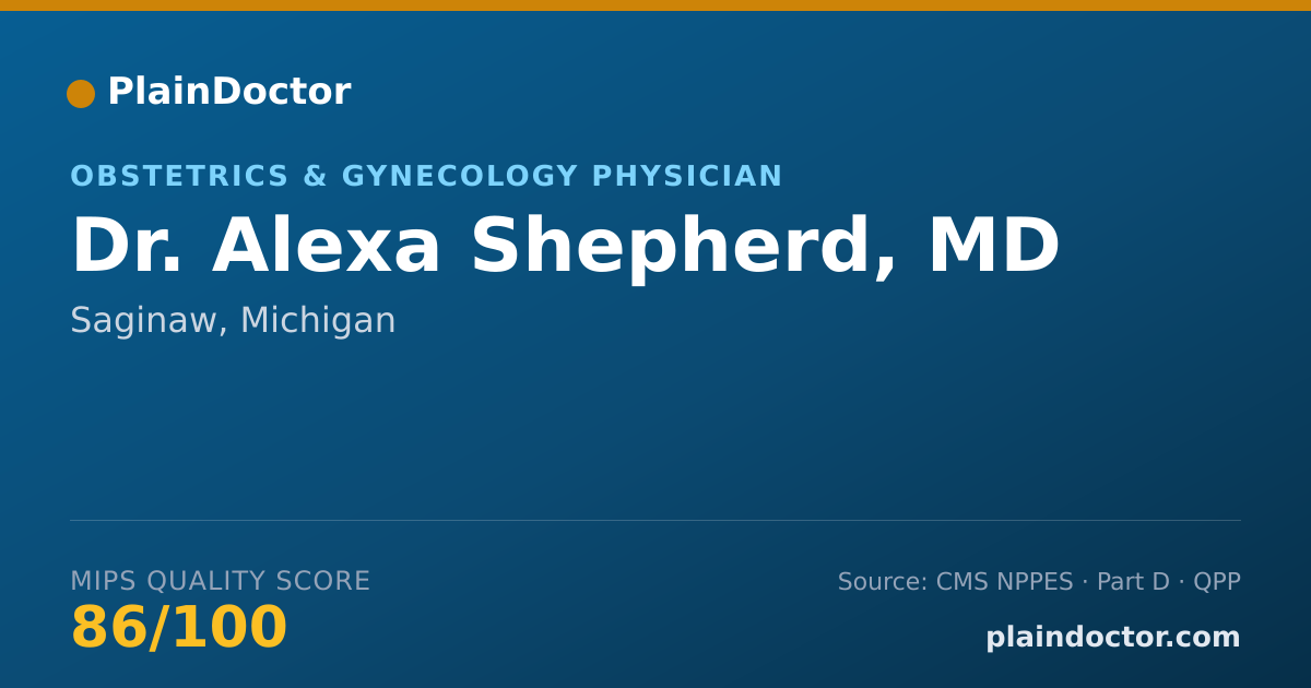 Shareable card for Alexa Shepherd, MD - Obstetrics & Gynecology Physician, Saginaw, MI