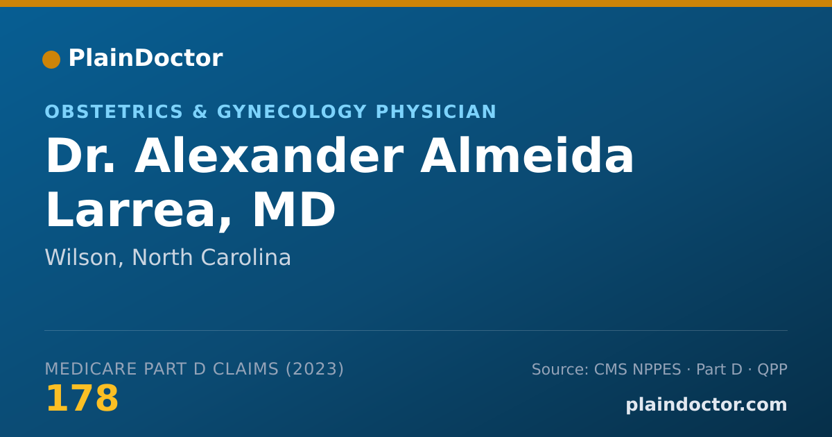 Shareable card for Alexander Almeida Larrea, MD - Obstetrics & Gynecology Physician, Wilson, NC