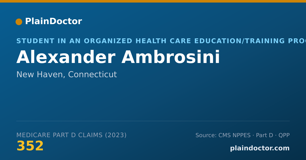 Shareable card for Alexander Ambrosini - Student in an Organized Health Care Education/Training Program, New Haven, CT