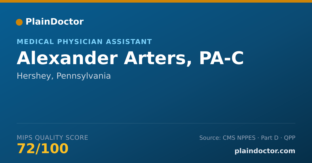 Shareable card for Alexander Arters, PA-C - Medical Physician Assistant, Hershey, PA