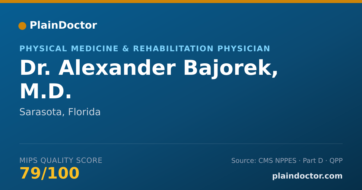 Shareable card for Alexander Bajorek, M.D. - Physical Medicine & Rehabilitation Physician, Sarasota, FL