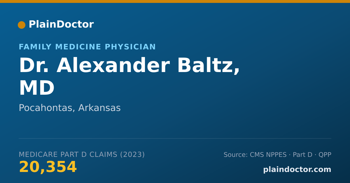 Shareable card for Alexander Baltz, MD - Family Medicine Physician, Pocahontas, AR