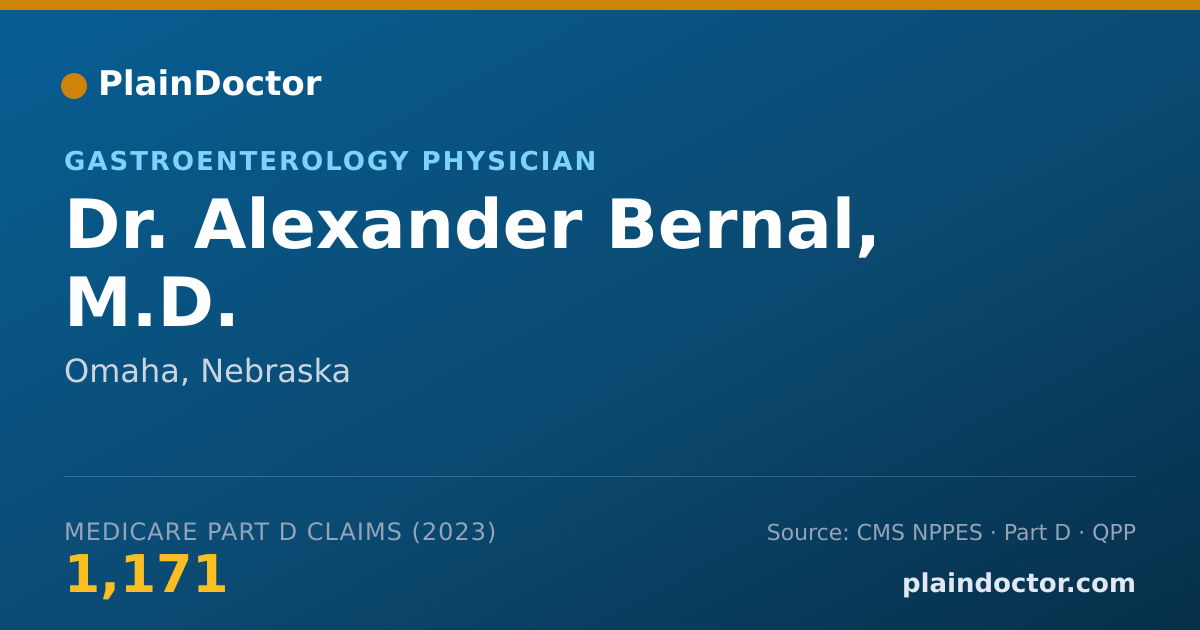 Shareable card for Alexander Bernal, M.D. - Gastroenterology Physician, Omaha, NE