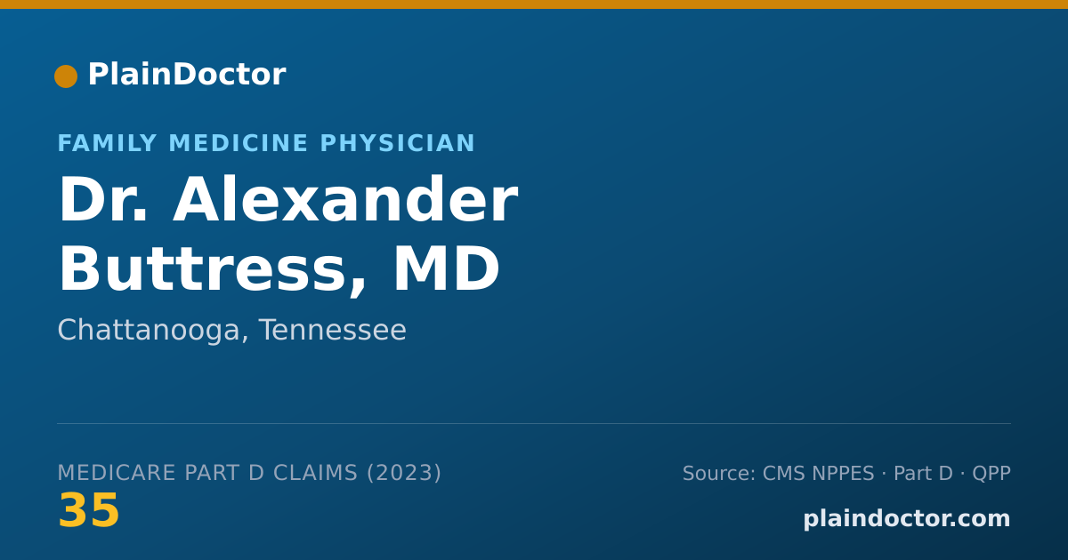 Shareable card for Alexander Buttress, MD - Family Medicine Physician, Chattanooga, TN