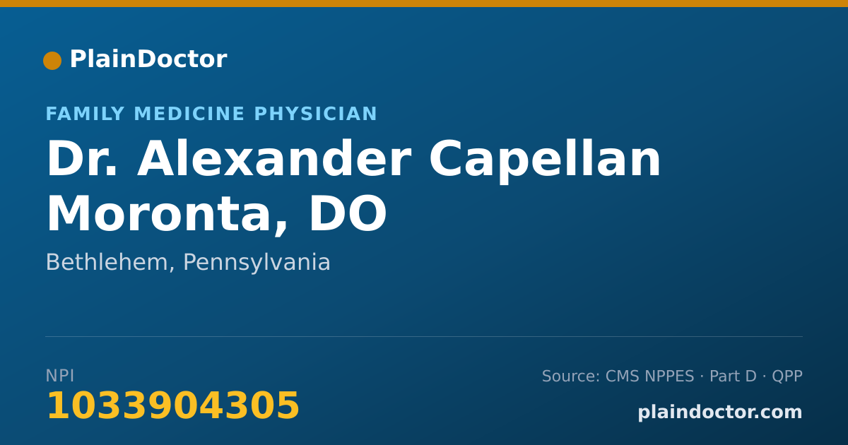 Shareable card for Alexander Capellan Moronta, DO - Family Medicine Physician, Bethlehem, PA