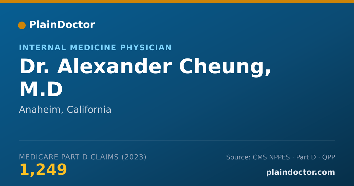 Shareable card for Alexander Cheung, M.D - Internal Medicine Physician, Anaheim, CA