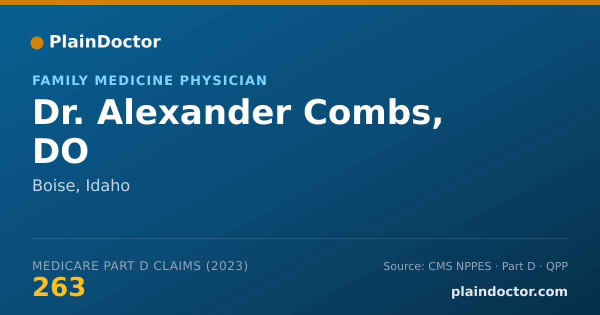 Shareable card for Alexander Combs, DO - Family Medicine Physician, Boise, ID