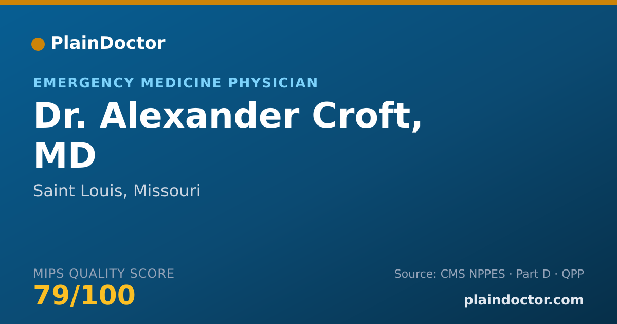 Shareable card for Alexander Croft, MD - Emergency Medicine Physician, Saint Louis, MO