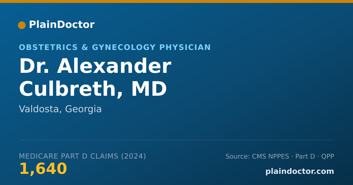 Shareable card for Alexander Culbreth, MD - Obstetrics & Gynecology Physician, Valdosta, GA