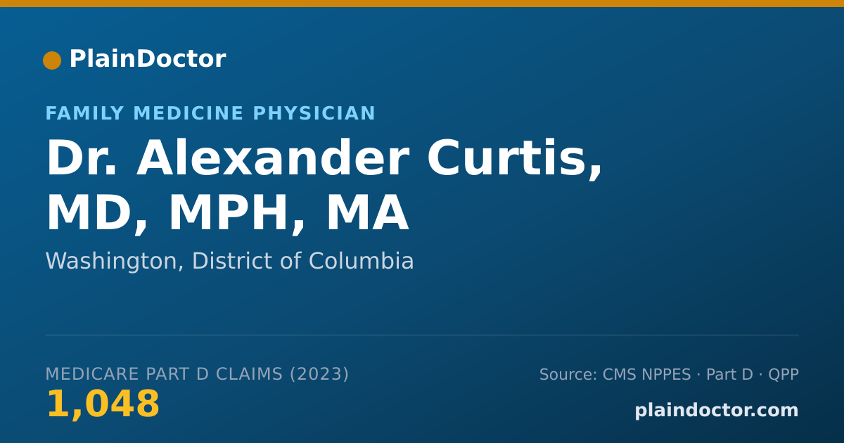 Shareable card for Alexander Curtis, MD, MPH, MA - Family Medicine Physician, Washington, DC