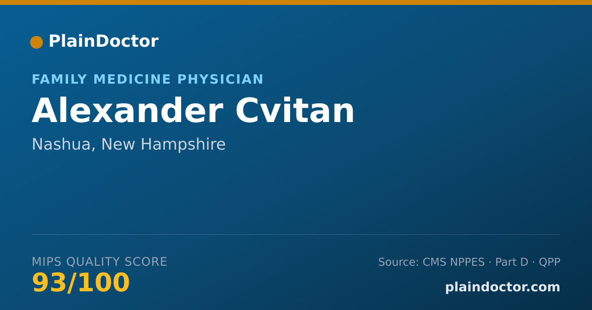 Shareable card for Alexander Cvitan - Family Medicine Physician, Nashua, NH