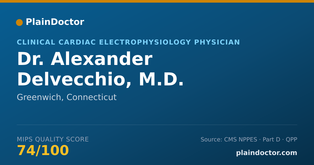 Shareable card for Alexander Delvecchio, M.D. - Clinical Cardiac Electrophysiology Physician, Greenwich, CT
