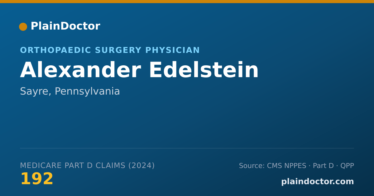 Shareable card for Alexander Edelstein - Orthopaedic Surgery Physician, Sayre, PA