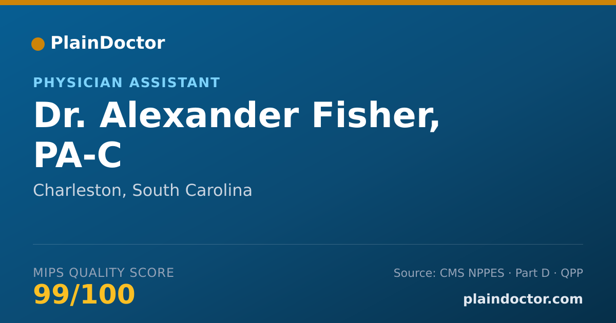 Shareable card for Alexander Fisher, PA-C - Physician Assistant, Charleston, SC