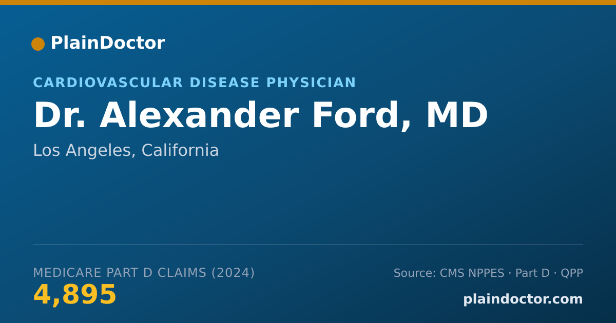 Shareable card for Alexander Ford, MD - Cardiovascular Disease Physician, Los Angeles, CA