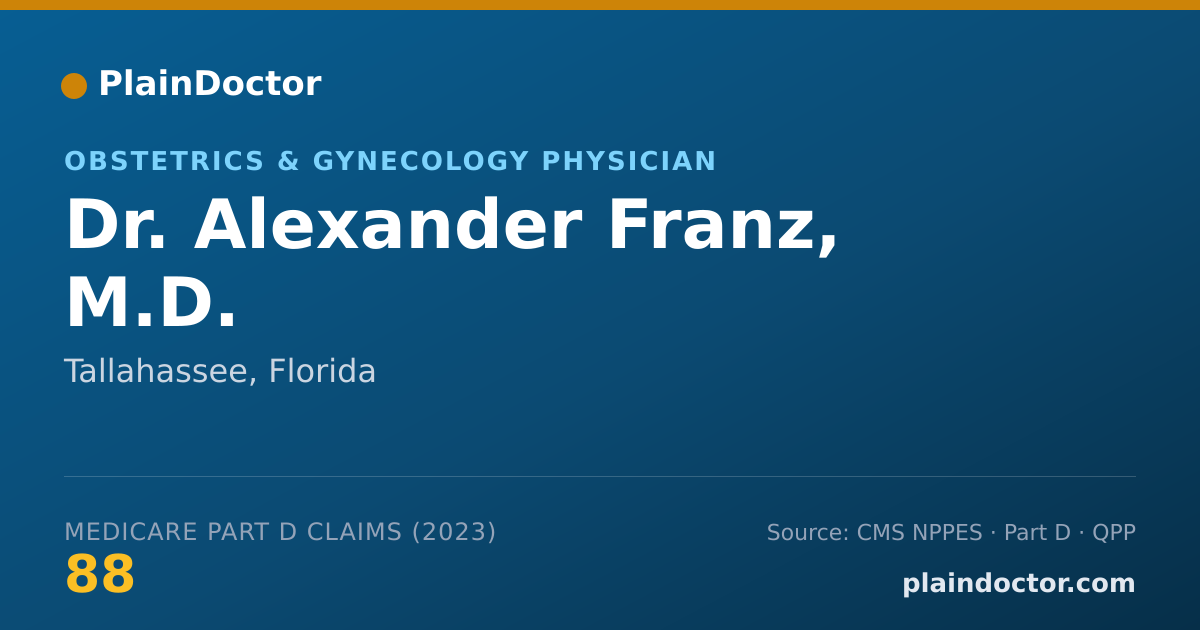 Shareable card for Alexander Franz, M.D. - Obstetrics & Gynecology Physician, Tallahassee, FL