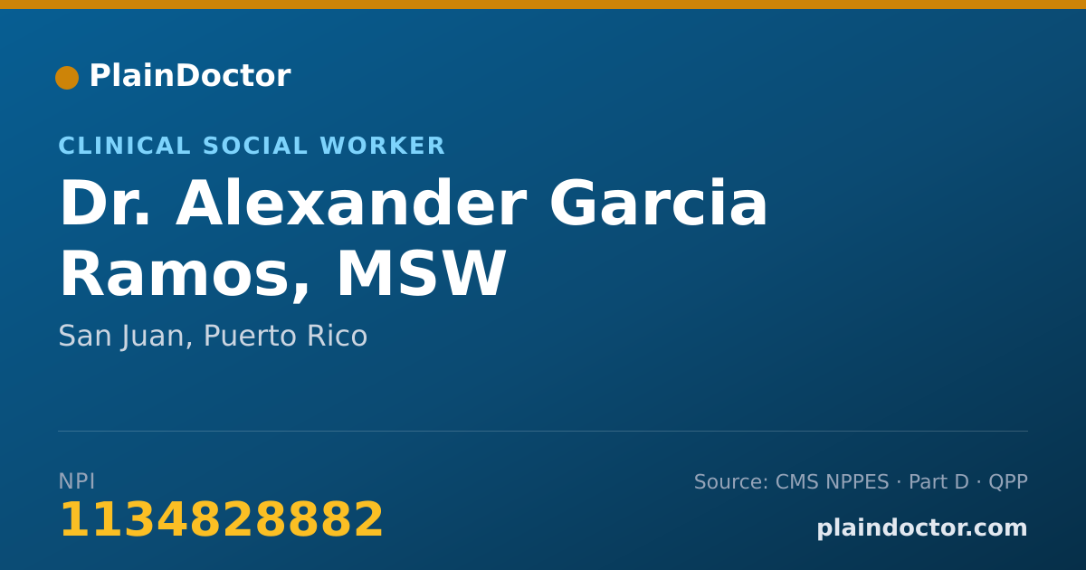 Shareable card for Alexander Garcia Ramos, MSW - Clinical Social Worker, San Juan, PR