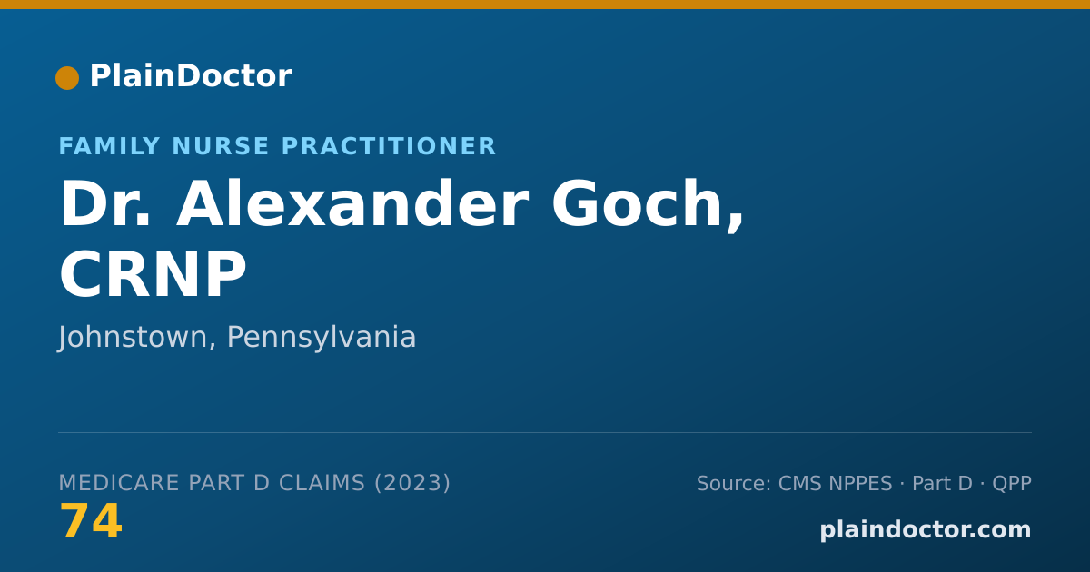 Shareable card for Alexander Goch, CRNP - Family Nurse Practitioner, Johnstown, PA