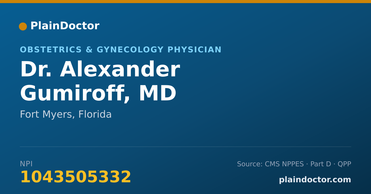Shareable card for Alexander Gumiroff, MD - Obstetrics & Gynecology Physician, Fort Myers, FL