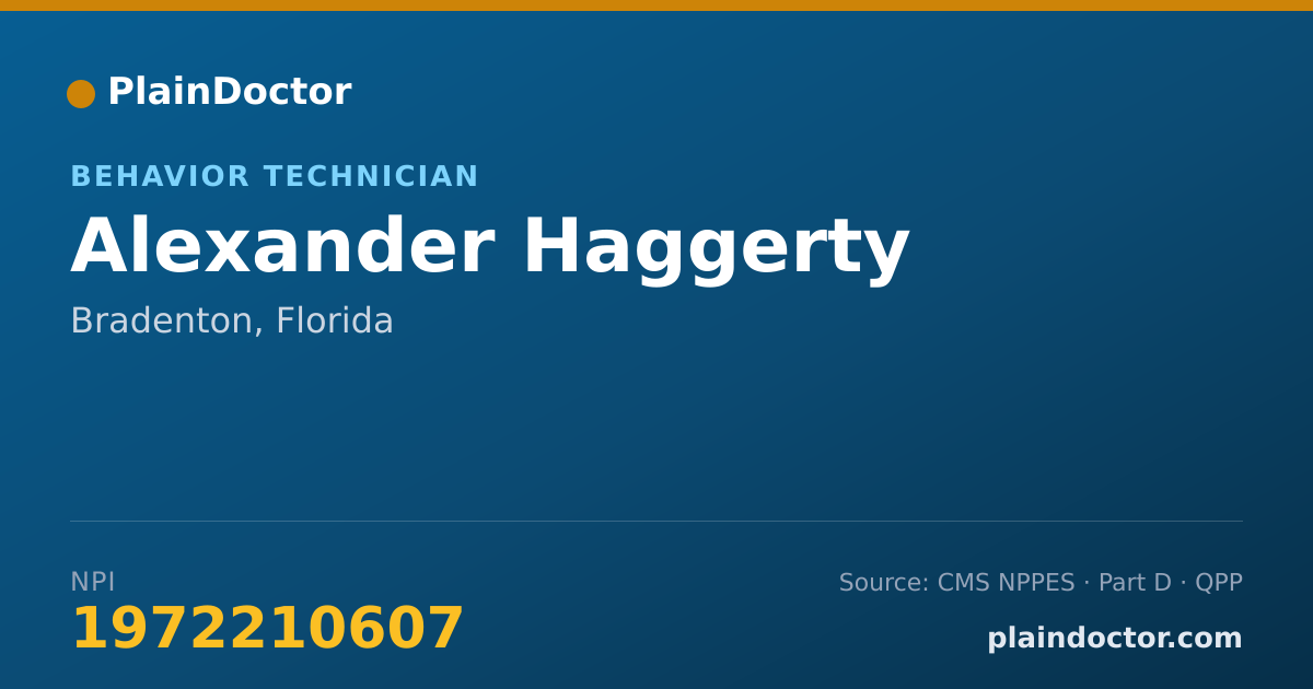 Shareable card for Alexander Haggerty - Behavior Technician, Bradenton, FL