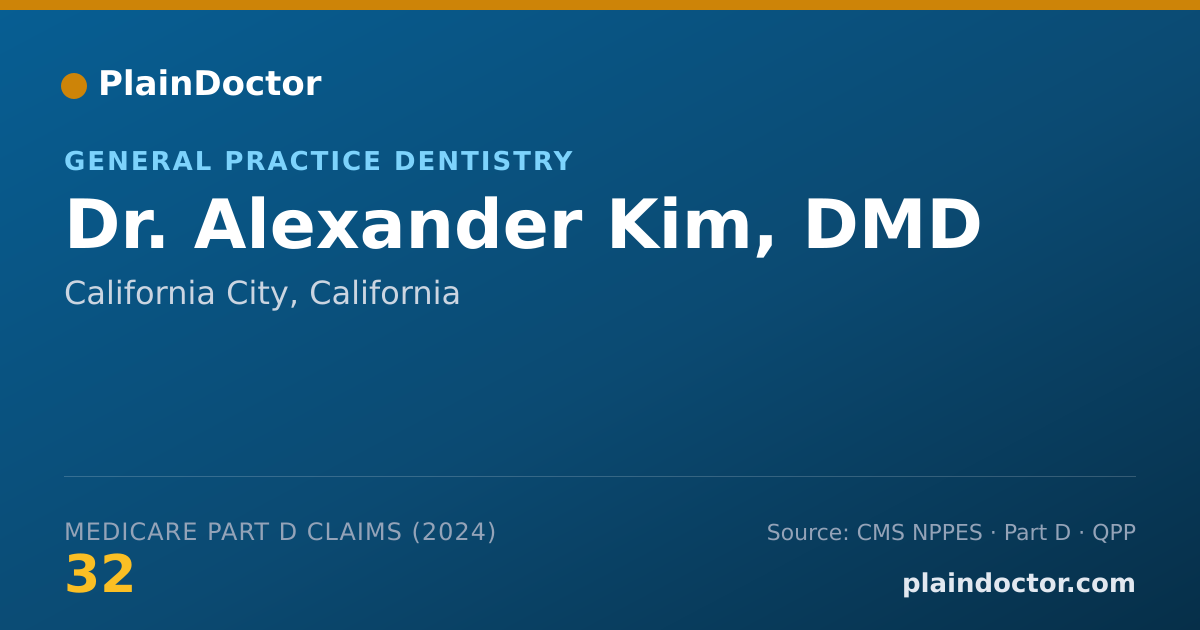 Shareable card for Alexander Kim, DMD - General Practice Dentistry, California City, CA