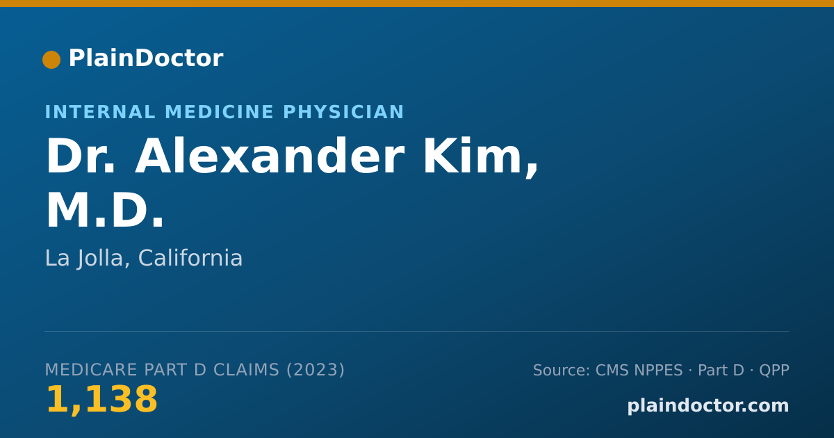Shareable card for Alexander Kim, M.D. - Internal Medicine Physician, La Jolla, CA