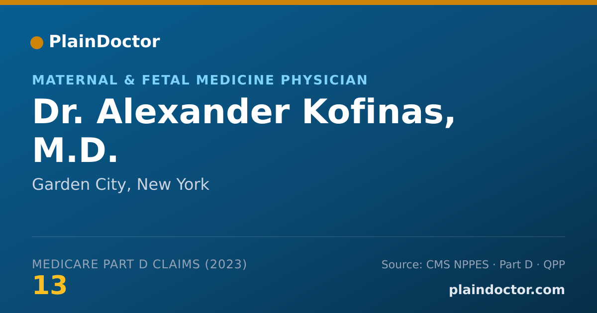 Shareable card for Alexander Kofinas, M.D. - Maternal & Fetal Medicine Physician, Garden City, NY