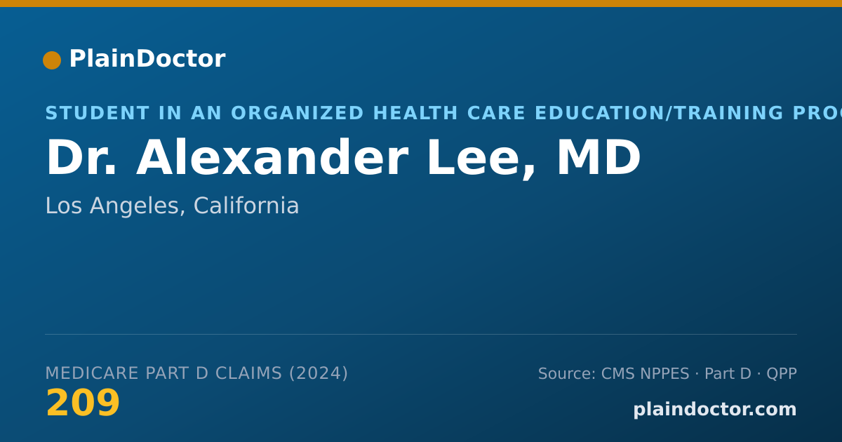 Shareable card for Alexander Lee, MD - Student in an Organized Health Care Education/Training Program, Los Angeles, CA