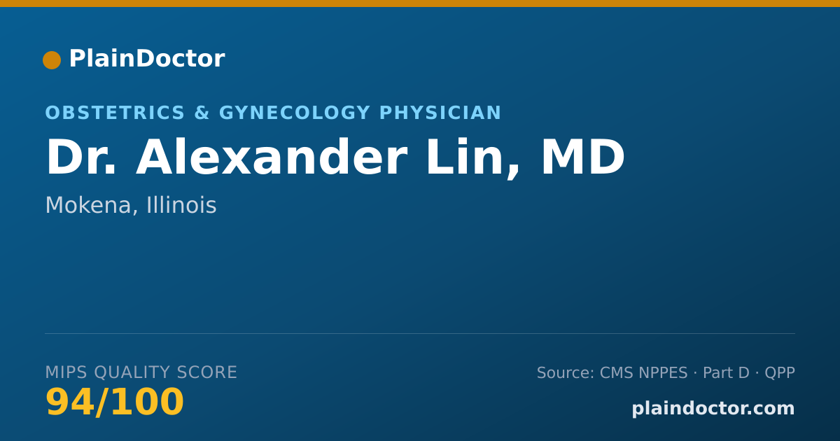Shareable card for Alexander Lin, MD - Obstetrics & Gynecology Physician, Mokena, IL