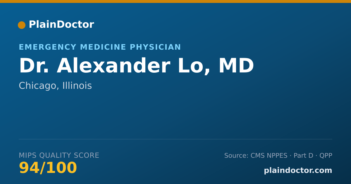 Shareable card for Alexander Lo, MD - Emergency Medicine Physician, Chicago, IL