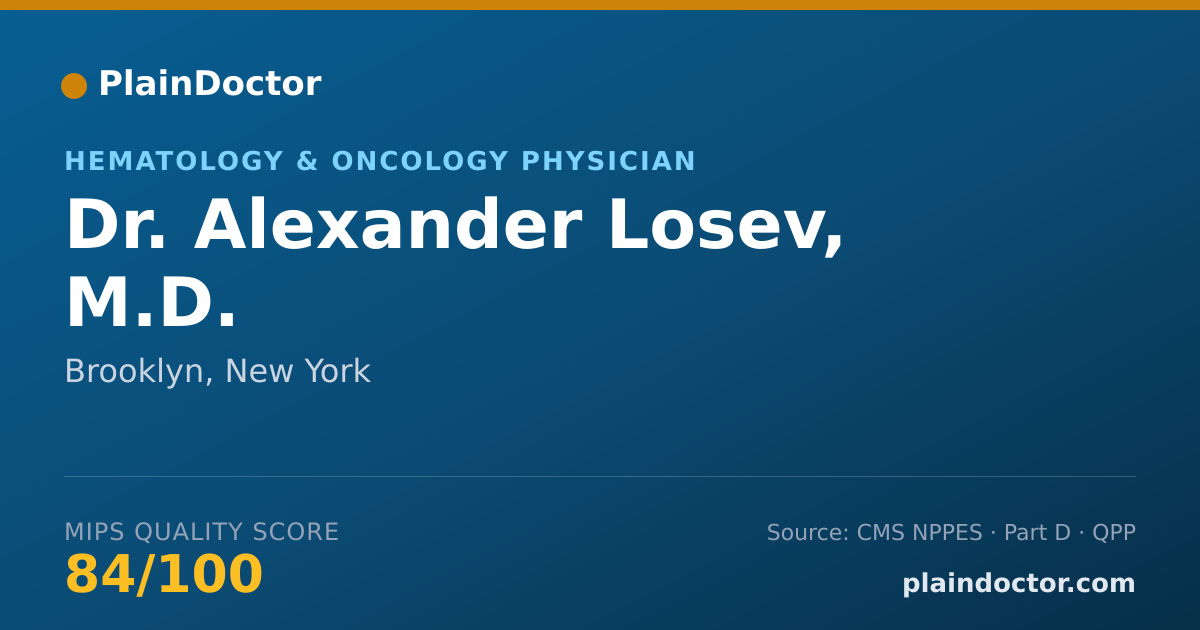 Shareable card for Alexander Losev, M.D. - Hematology & Oncology Physician, Brooklyn, NY