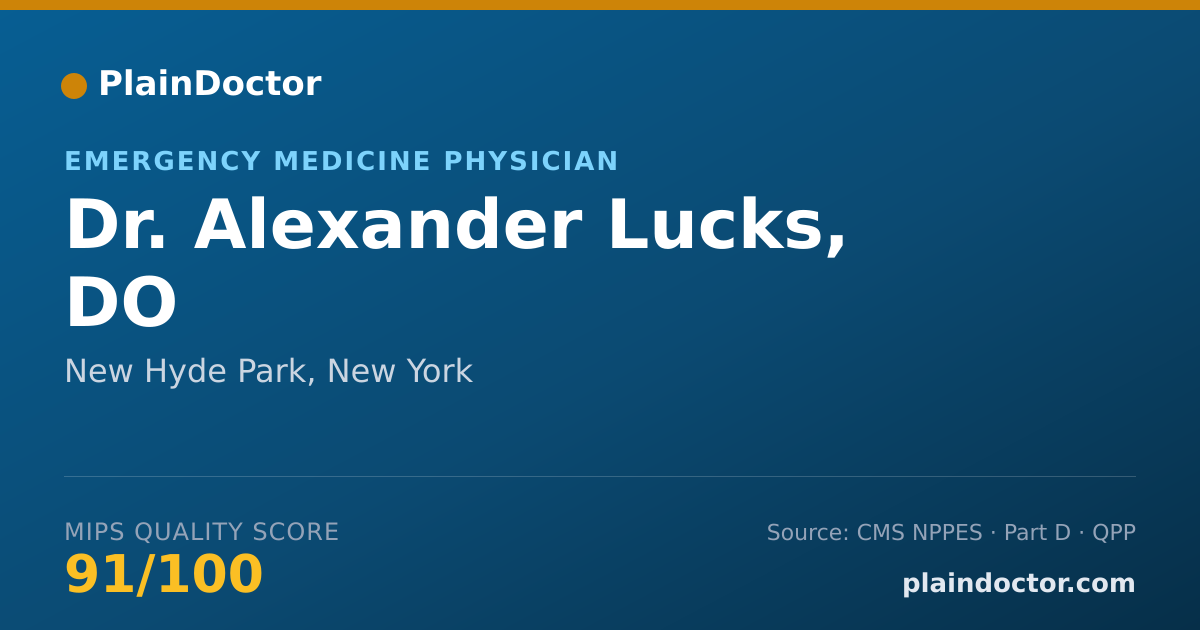 Shareable card for Alexander Lucks, DO - Emergency Medicine Physician, New Hyde Park, NY
