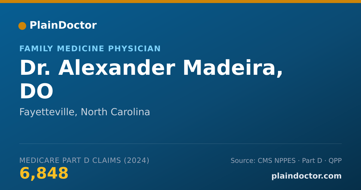 Shareable card for Alexander Madeira, DO - Family Medicine Physician, Fayetteville, NC