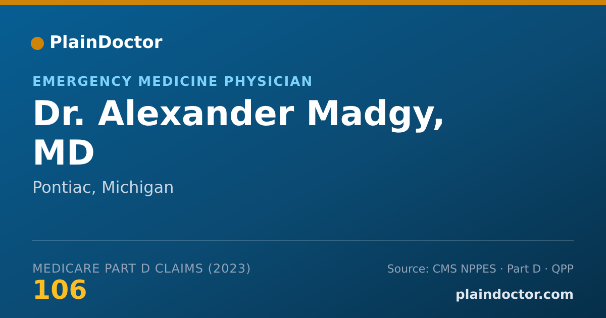 Shareable card for Alexander Madgy, MD - Emergency Medicine Physician, Pontiac, MI