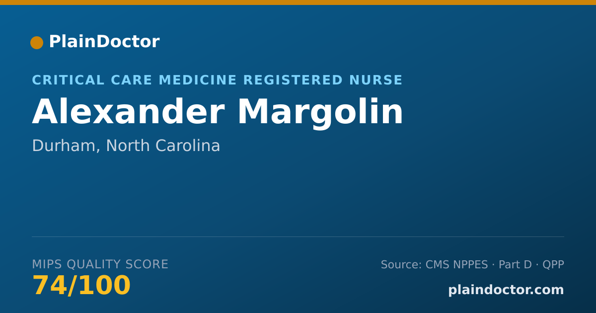 Shareable card for Alexander Margolin - Critical Care Medicine Registered Nurse, Durham, NC