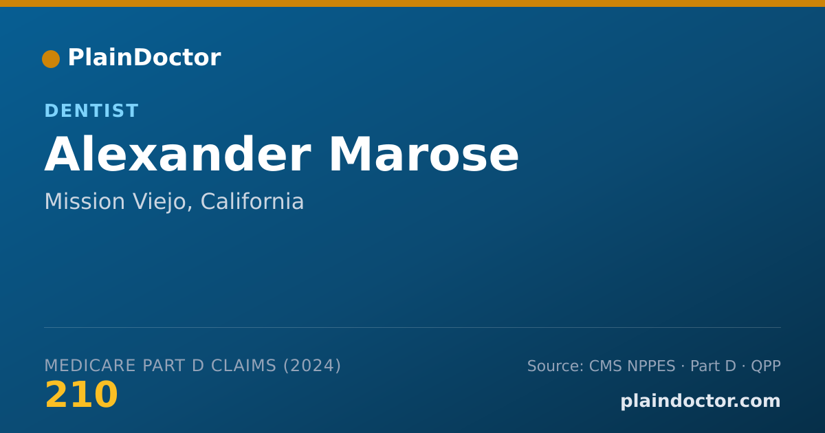 Shareable card for Alexander Marose - Dentist, Mission Viejo, CA