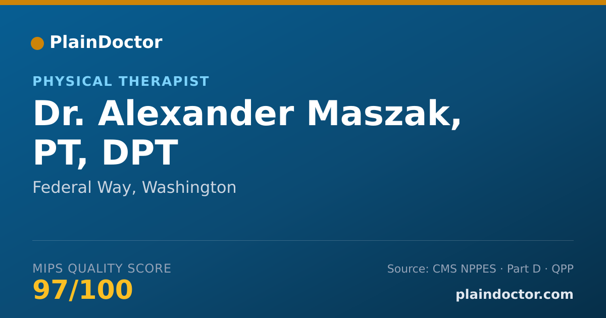 Shareable card for Alexander Maszak, PT, DPT - Physical Therapist, Federal Way, WA