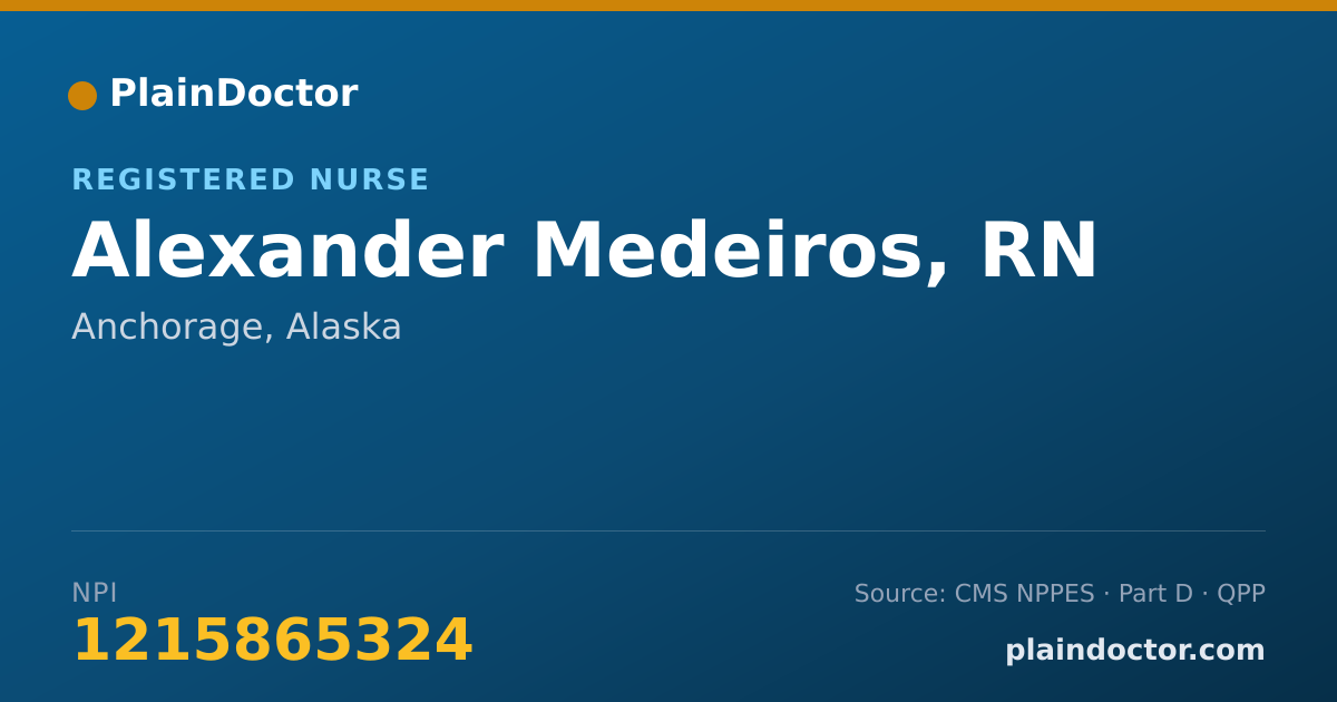 Shareable card for Alexander Medeiros, RN - Registered Nurse, Anchorage, AK