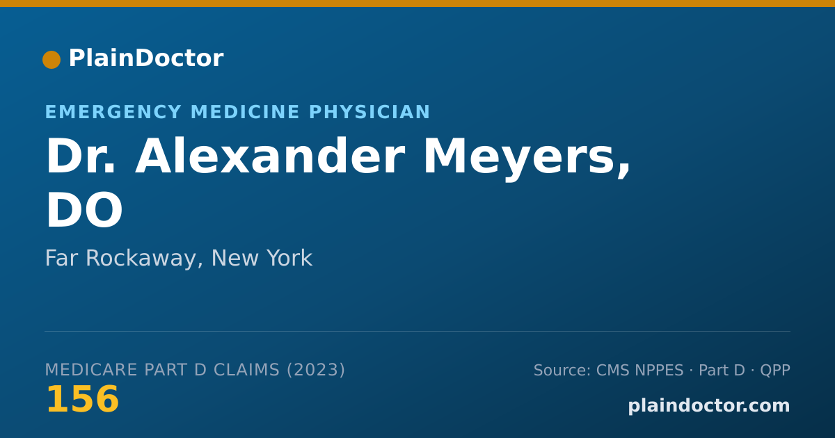 Shareable card for Alexander Meyers, DO - Emergency Medicine Physician, Far Rockaway, NY