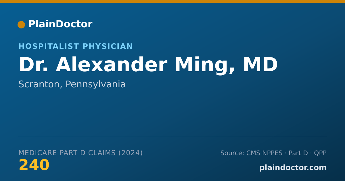 Shareable card for Alexander Ming, MD - Hospitalist Physician, Scranton, PA