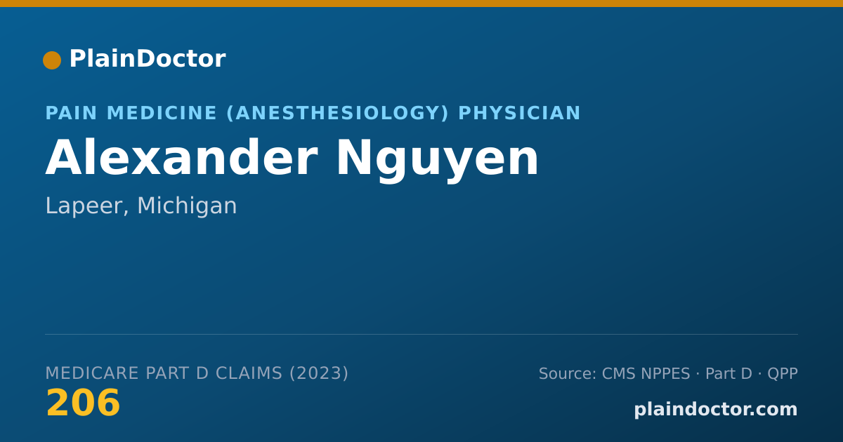Shareable card for Alexander Nguyen - Pain Medicine (Anesthesiology) Physician, Lapeer, MI