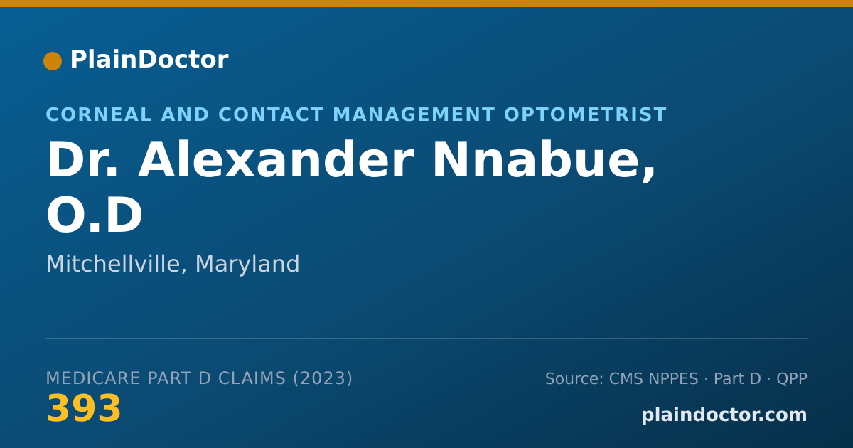 Shareable card for Alexander Nnabue, O.D - Corneal and Contact Management Optometrist, Mitchellville, MD