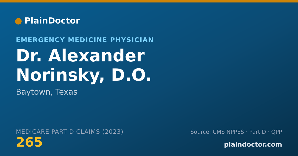 Shareable card for Alexander Norinsky, D.O. - Emergency Medicine Physician, Baytown, TX