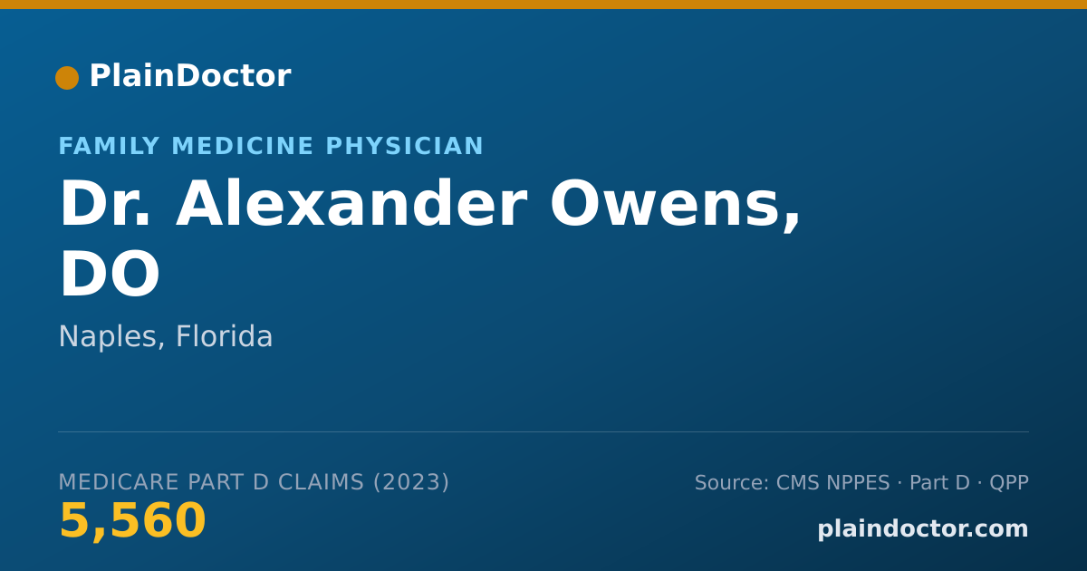 Shareable card for Alexander Owens, DO - Family Medicine Physician, Naples, FL